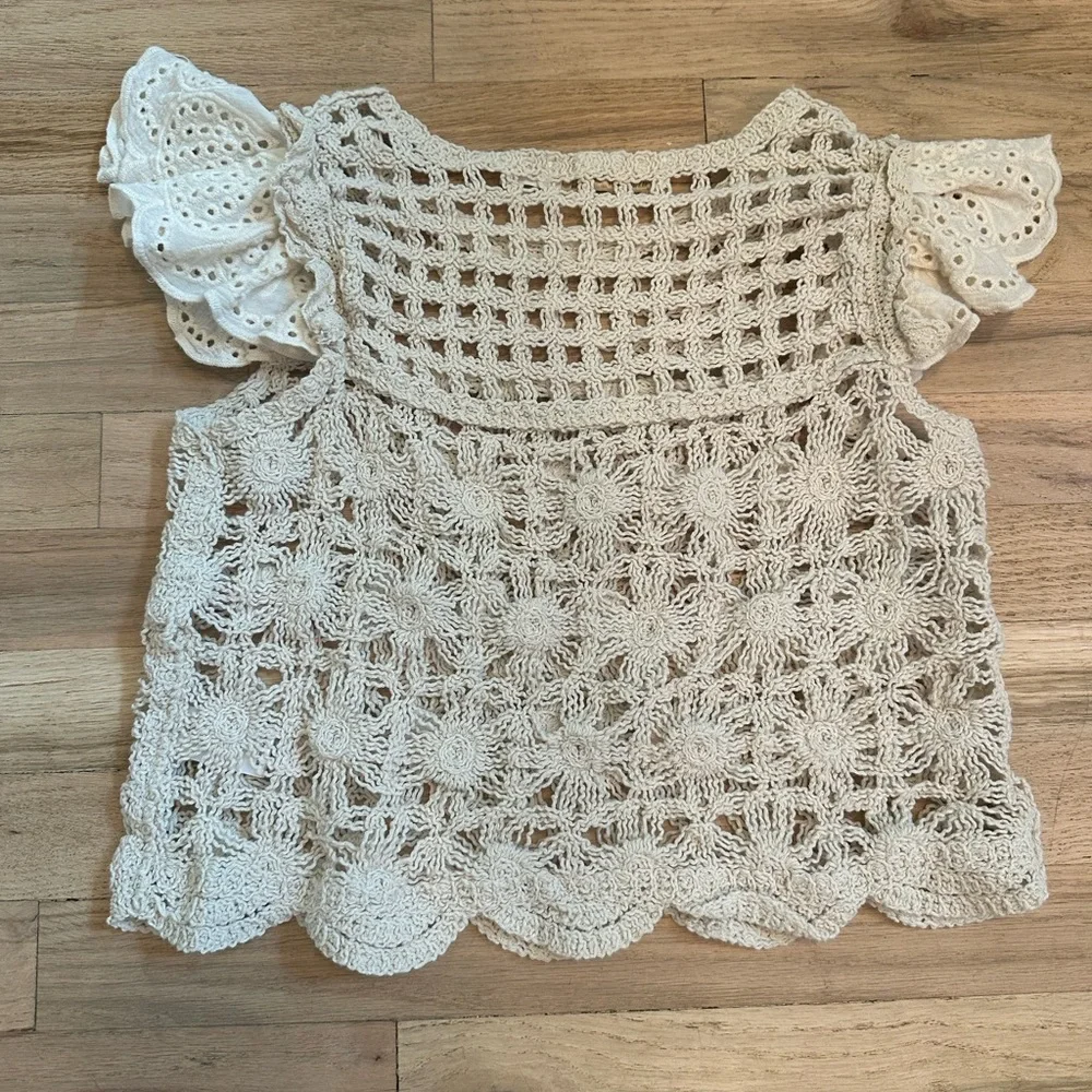 Anthropologie cropped crochet top - Picture 4 of 6